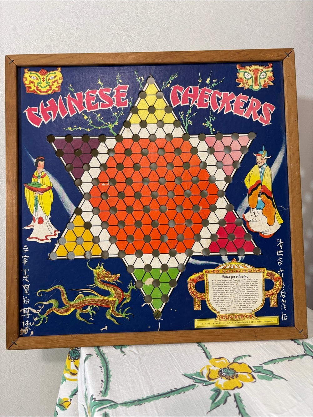 Circa 1940’s Whitman Publishing Company Chinese Checkers USA No. 5609 vintage